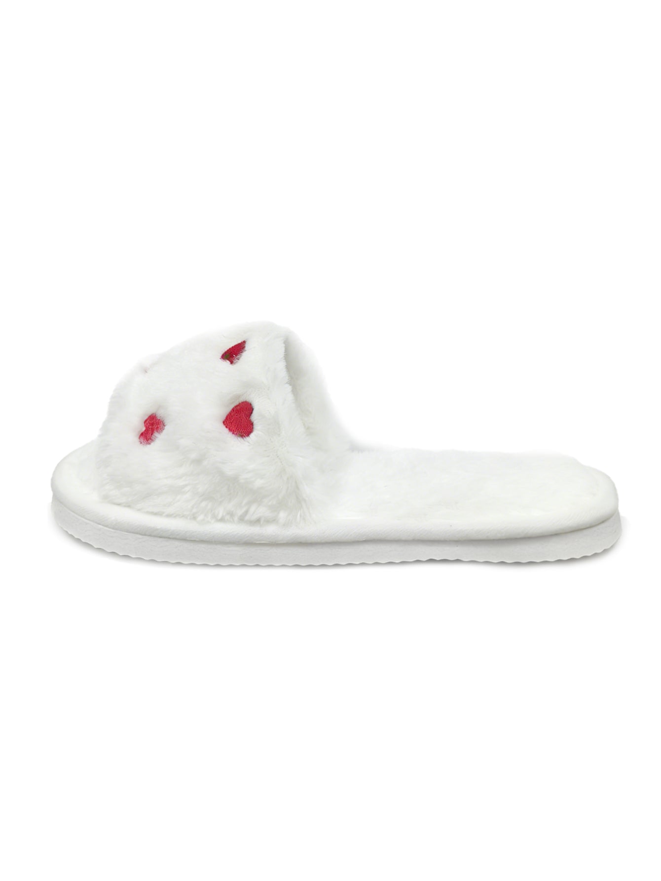 Bulk Slippers | Soft Red Heart Plush Slides Women Winter Cozy Indoor House Shoes Wholesale