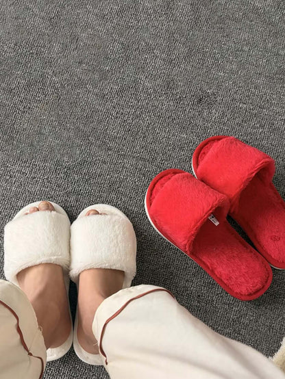 Bulk Slippers | Soft Fuzzy Plush Slippers Women Winter Warm Anti-slip Indoor House Shoes Wholesale