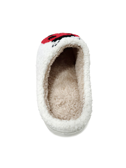 Bulk Slippers | Unisex Ladybug Embroidery Fuzzy Slippers Winter Warm Indoor Home Shoes Wholesale