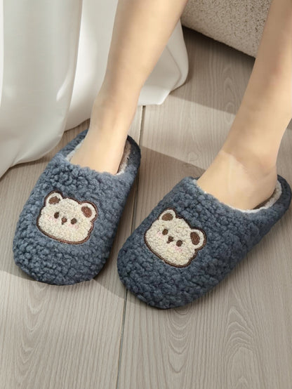 Bulk Slippers | Soft Unisex Teddy Fleece Slippers Winter Warm Indoor Family Shoes Wholesale