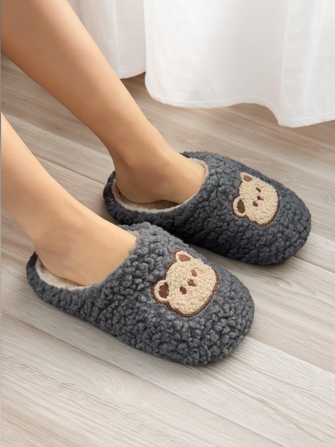 Bulk Slippers | Soft Unisex Teddy Fleece Slippers Winter Warm Indoor Family Shoes Wholesale