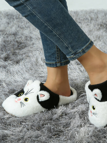 Bulk Slippers | Soft Fuzzy Cat Face Slippers Women Winter Warm Indoor House Shoes Wholesale