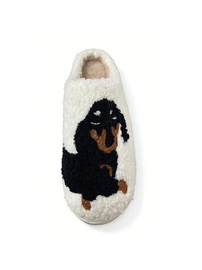 Bulk Slippers | Cute Dachshund Fuzzy Slippers Women Winter Warm Indoor Pet Lover Shoes Wholesale