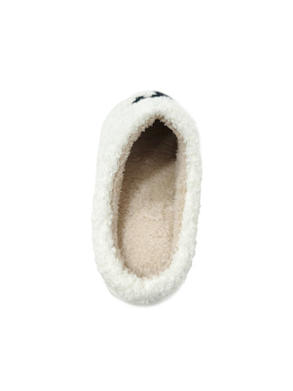 Bulk Slippers | Unisex Black Cat Embroidery Fuzzy Slippers Winter Warm Indoor Home Shoes Wholesale