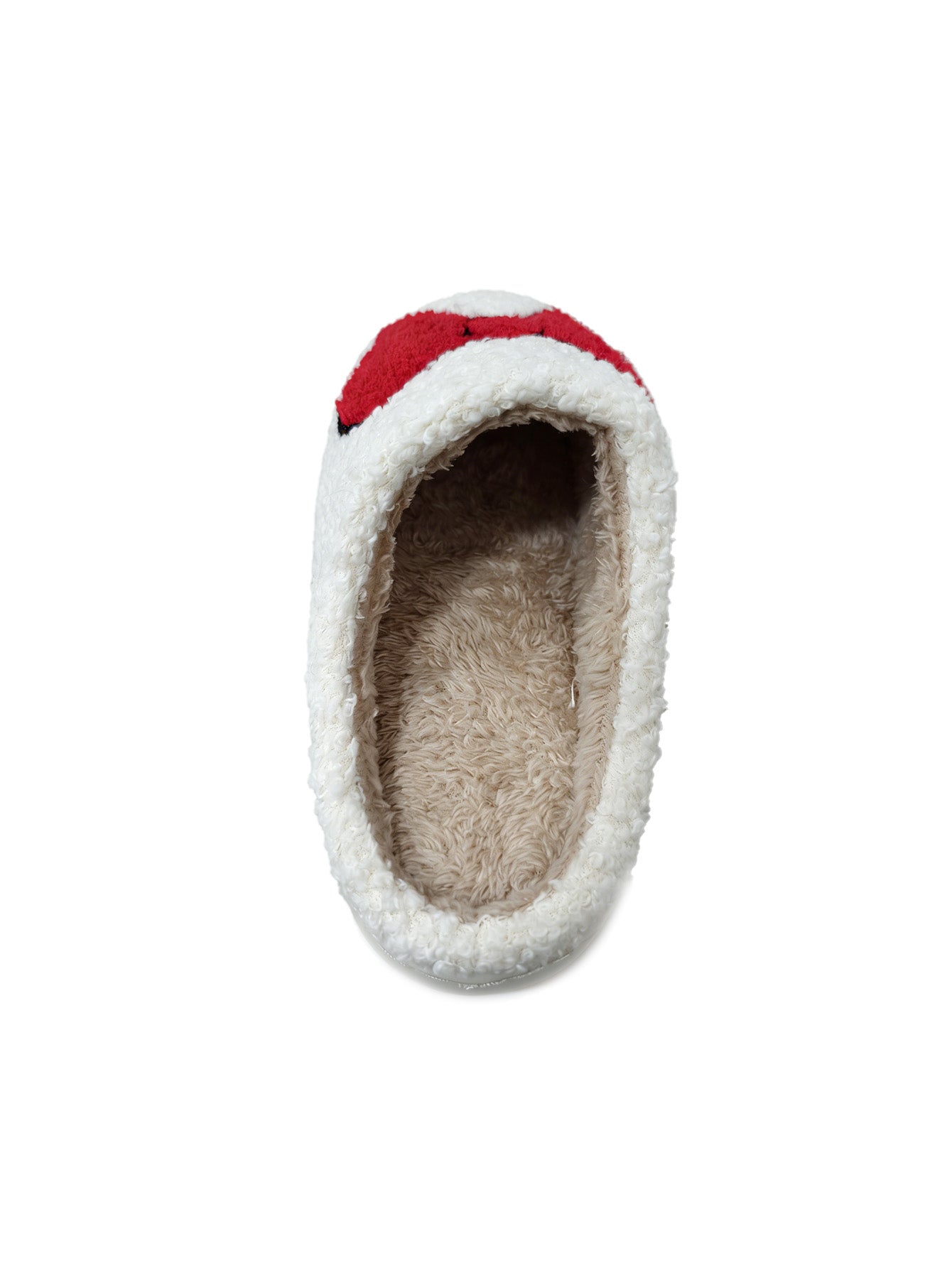 Bulk Slippers | Unisex Red Bow Embroidery Fuzzy Slippers Winter Warm Indoor Home Shoes Wholesale