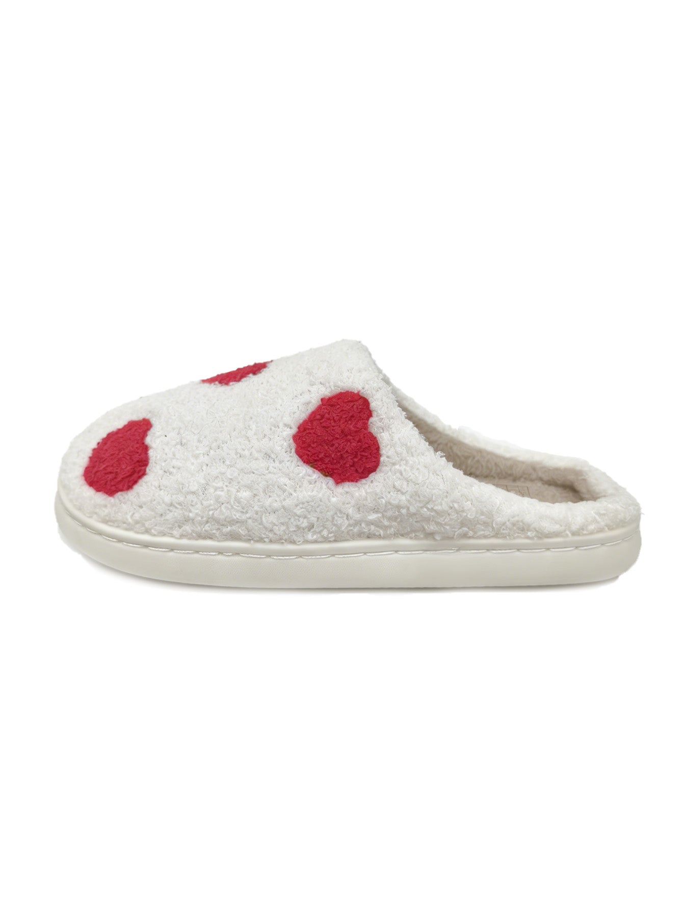 Bulk Slippers | Unisex Red Heart Embroidery Fuzzy Slippers Winter Warm Indoor Home Shoes Wholesale