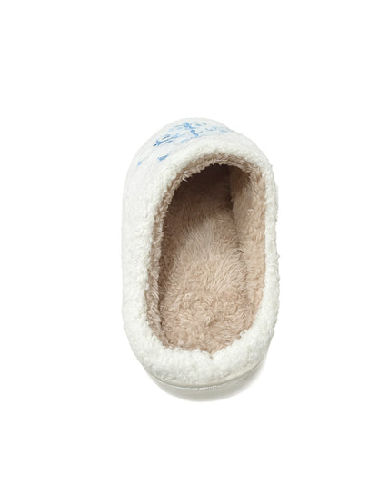 Bulk Slippers | Soft Unisex Blue Snowflake Fuzzy Slippers Winter Warm Indoor Family Shoes Wholesale